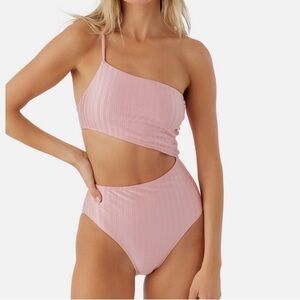 O'Neill Metallic Ribbed Agadir One-Piece in Pink